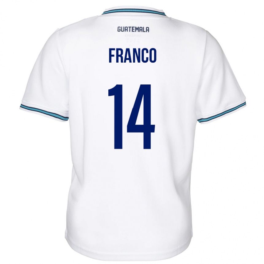 Niño Fútbol Camiseta Guatemala Jonathan Franco #14 Blanco 1ª Equipación 24-26 México