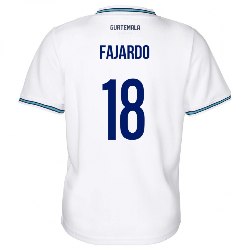 Niño Fútbol Camiseta Guatemala William Fajardo #18 Blanco 1ª Equipación 24-26 México