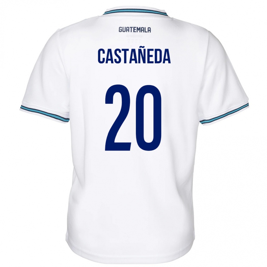 Niño Fútbol Camiseta Guatemala Brayam Castañeda #20 Blanco 1ª Equipación 24-26 México