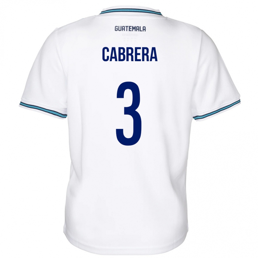 Niño Fútbol Camiseta Guatemala Gabriel Cabrera #3 Blanco 1ª Equipación 24-26 México