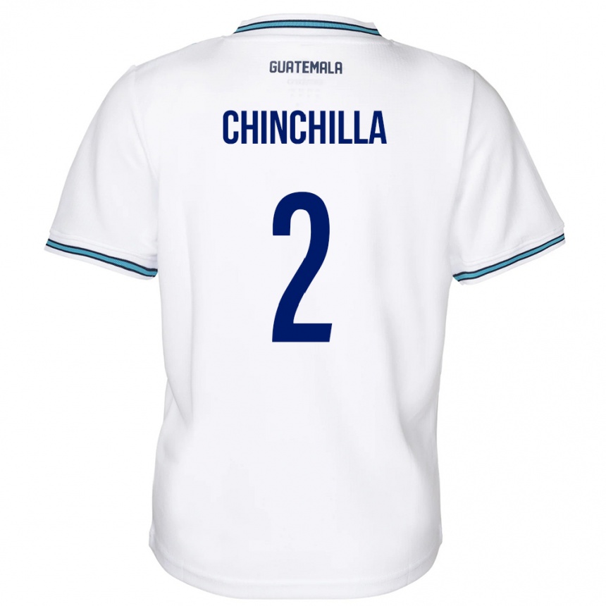 Niño Fútbol Camiseta Guatemala Nicolás Chinchilla #2 Blanco 1ª Equipación 24-26 México