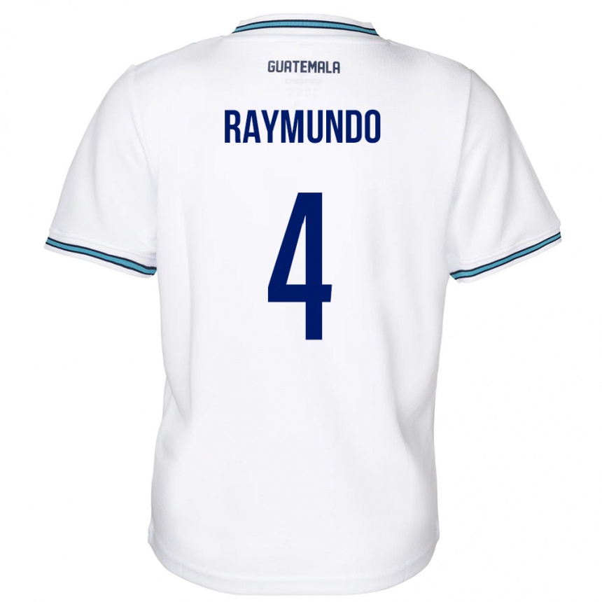 Niño Fútbol Camiseta Guatemala Cristopher Raymundo #4 Blanco 1ª Equipación 24-26 México