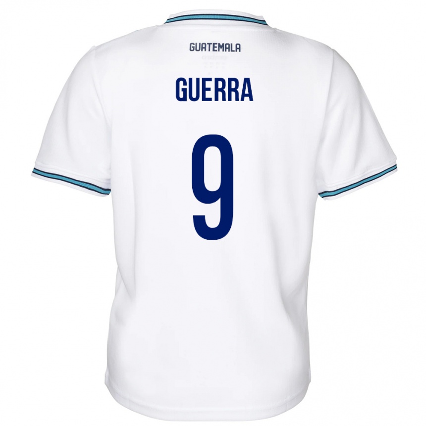 Niño Fútbol Camiseta Guatemala Oseas Guerra #9 Blanco 1ª Equipación 24-26 México