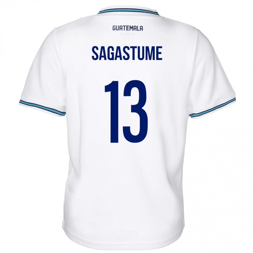 Niño Fútbol Camiseta Guatemala Selvin Sagastume #13 Blanco 1ª Equipación 24-26 México