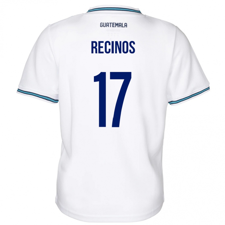 Niño Fútbol Camiseta Guatemala Antony Recinos #17 Blanco 1ª Equipación 24-26 México