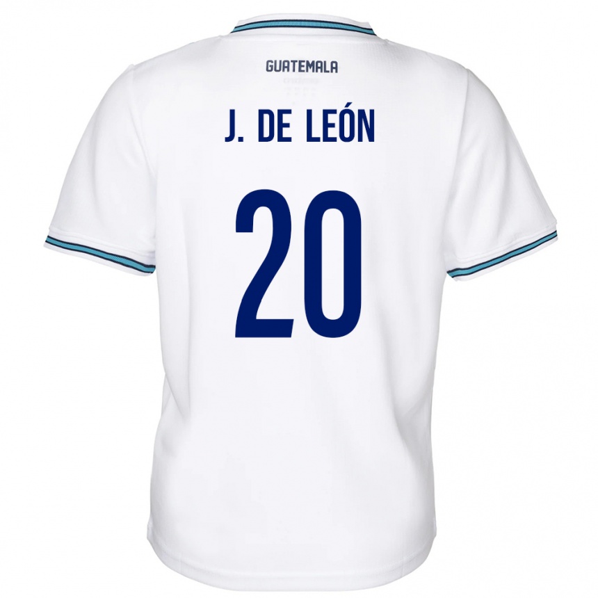 Niño Fútbol Camiseta Guatemala Jorge De León #20 Blanco 1ª Equipación 24-26 México