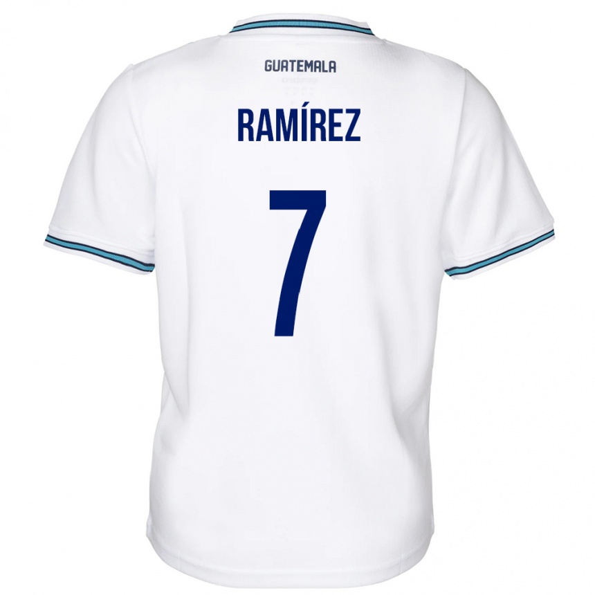 Niño Fútbol Camiseta Guatemala Leslie Ramírez #7 Blanco 1ª Equipación 24-26 México