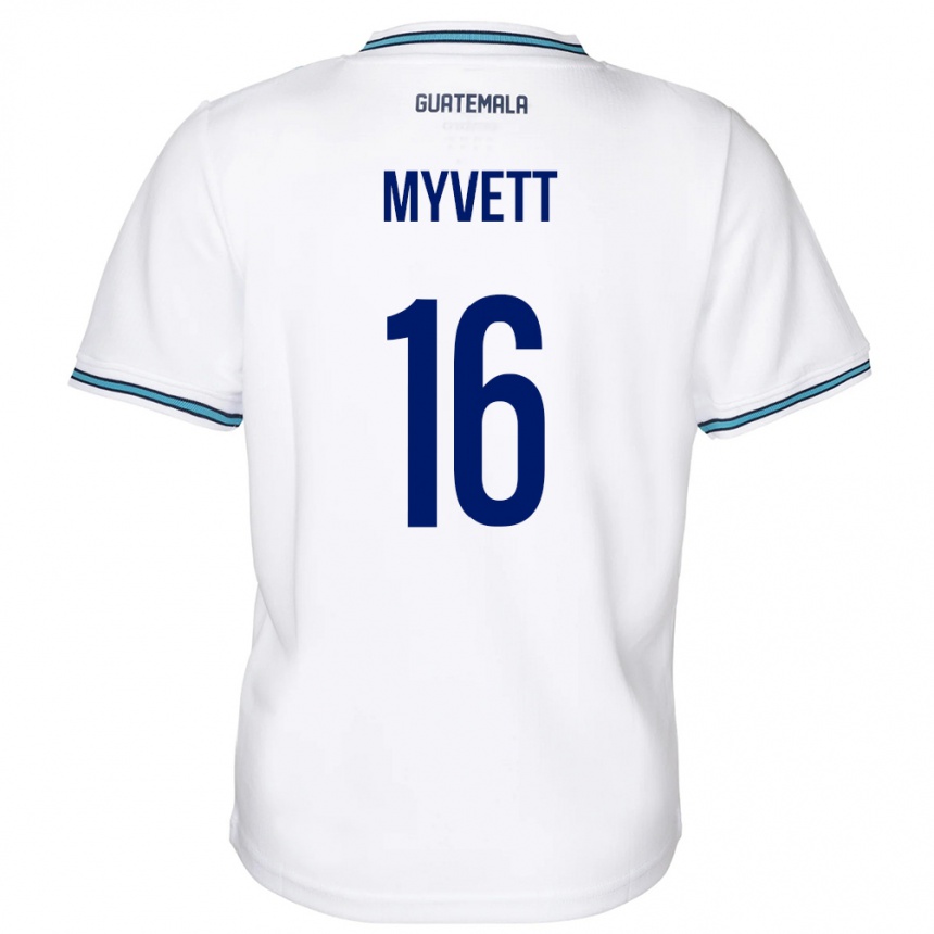Niño Fútbol Camiseta Guatemala Jemery Myvett #16 Blanco 1ª Equipación 24-26 México