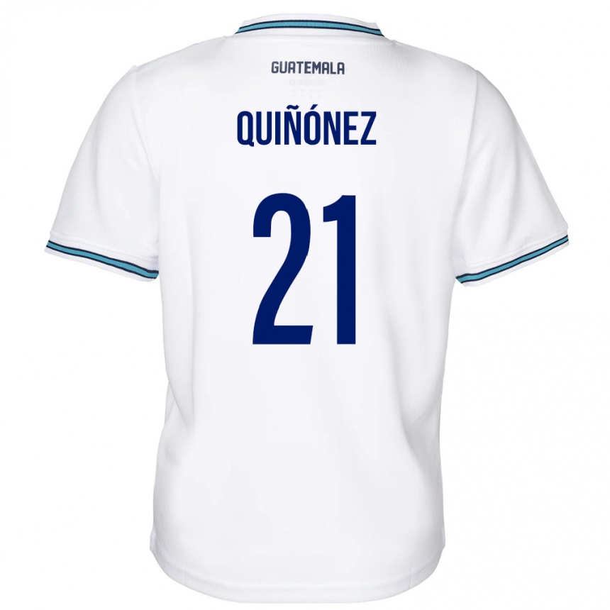 Niño Fútbol Camiseta Guatemala Andrea Quiñónez #21 Blanco 1ª Equipación 24-26 México