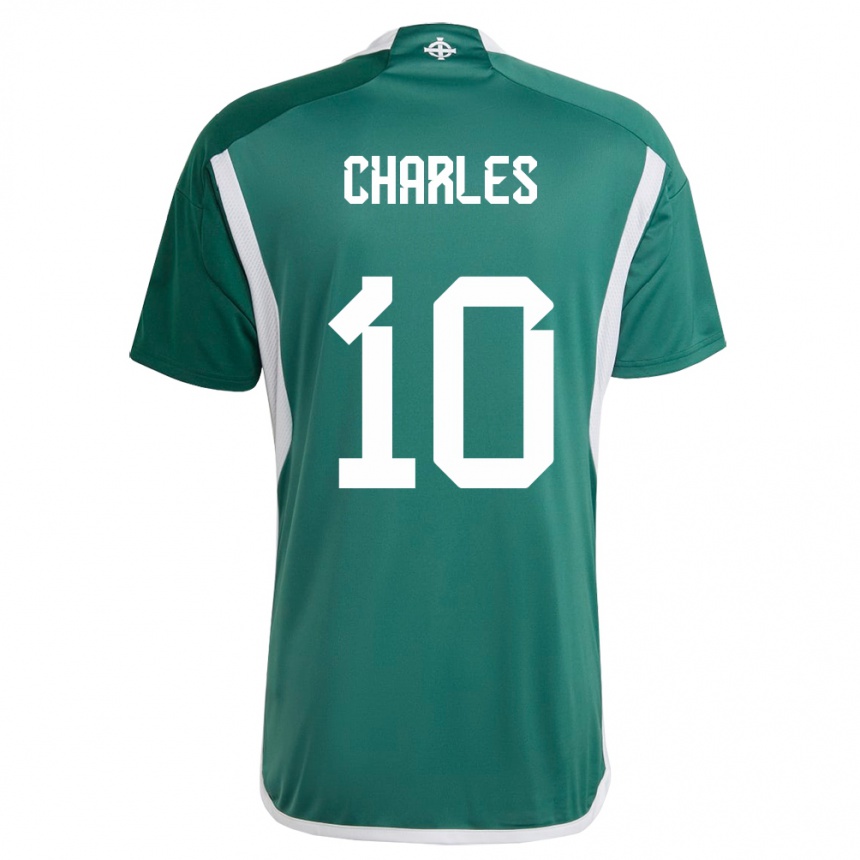 Niño Fútbol Camiseta Irlanda Del Norte Dion Charles #10 Verde 1ª Equipación 24-26 México