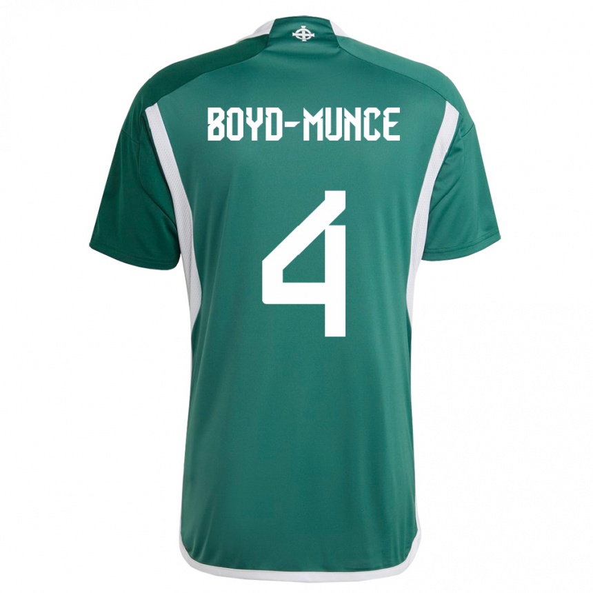 Niño Fútbol Camiseta Irlanda Del Norte Caolan Boyd-Munce #4 Verde 1ª Equipación 24-26 México