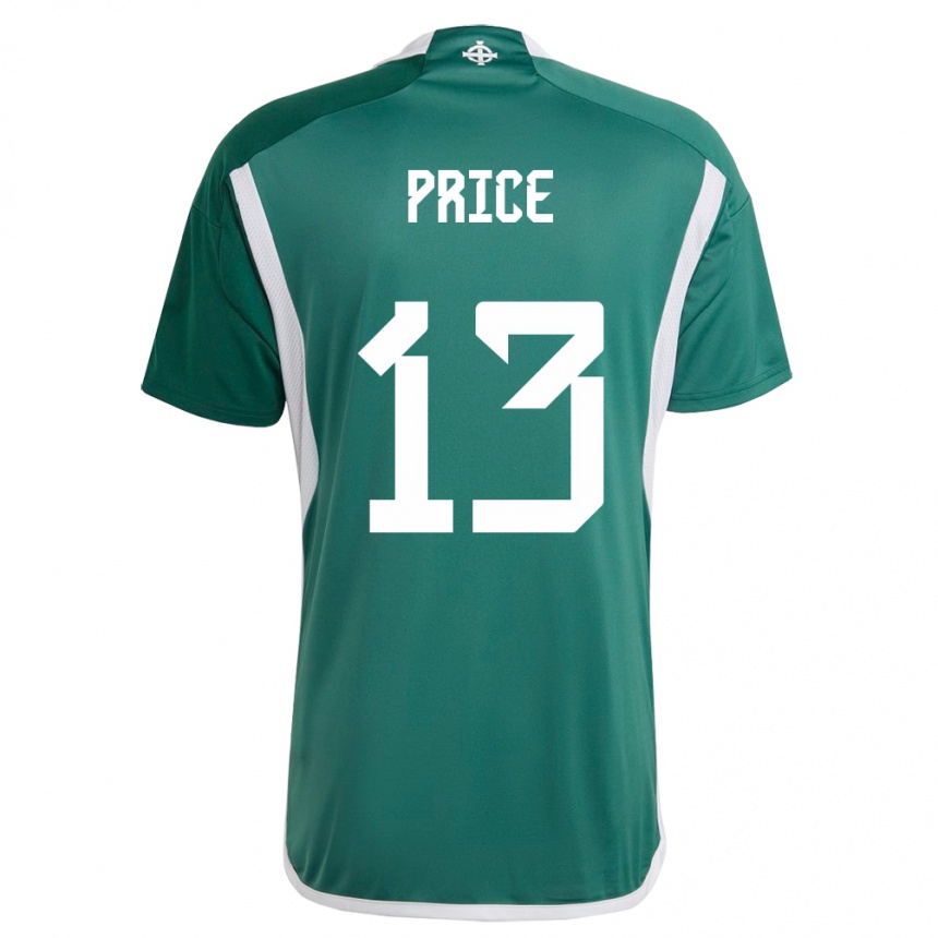 Niño Fútbol Camiseta Irlanda Del Norte Isaac Price #13 Verde 1ª Equipación 24-26 México