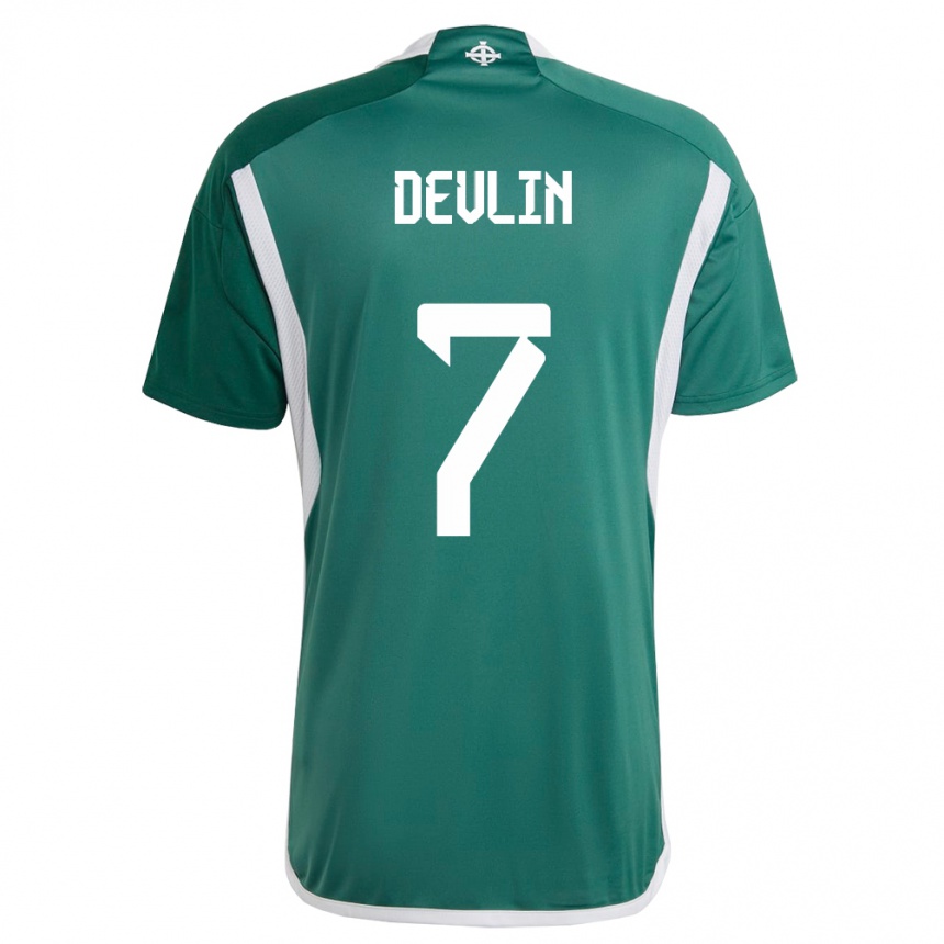 Niño Fútbol Camiseta Irlanda Del Norte Terry Devlin #7 Verde 1ª Equipación 24-26 México