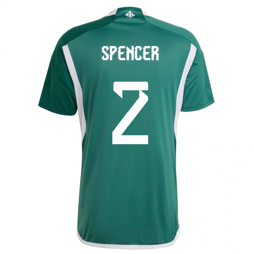 Niño Fútbol Camiseta Irlanda Del Norte Brodie Spencer #2 Verde 1ª Equipación 24-26 México