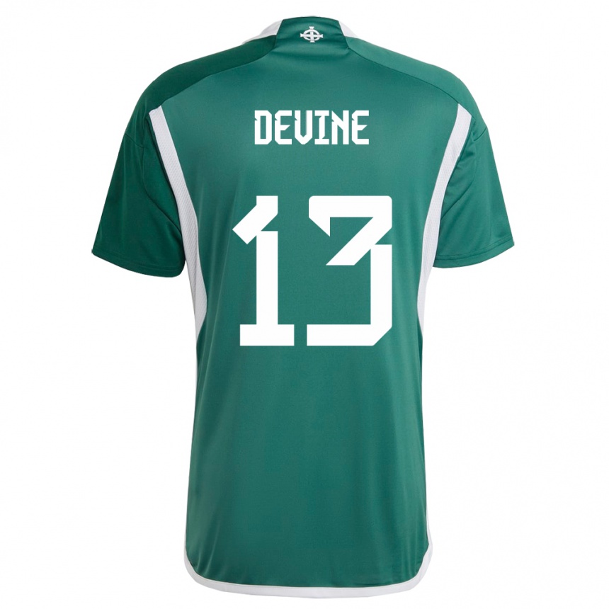 Niño Fútbol Camiseta Irlanda Del Norte Senan Devine #13 Verde 1ª Equipación 24-26 México