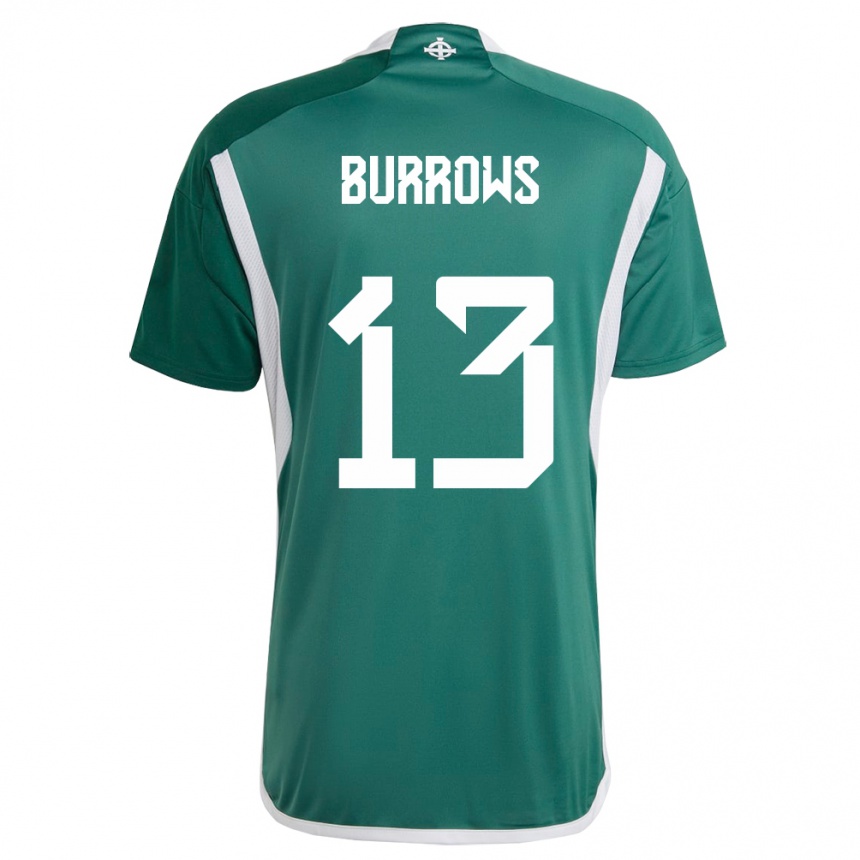 Niño Fútbol Camiseta Irlanda Del Norte Kelsie Burrows #13 Verde 1ª Equipación 24-26 México