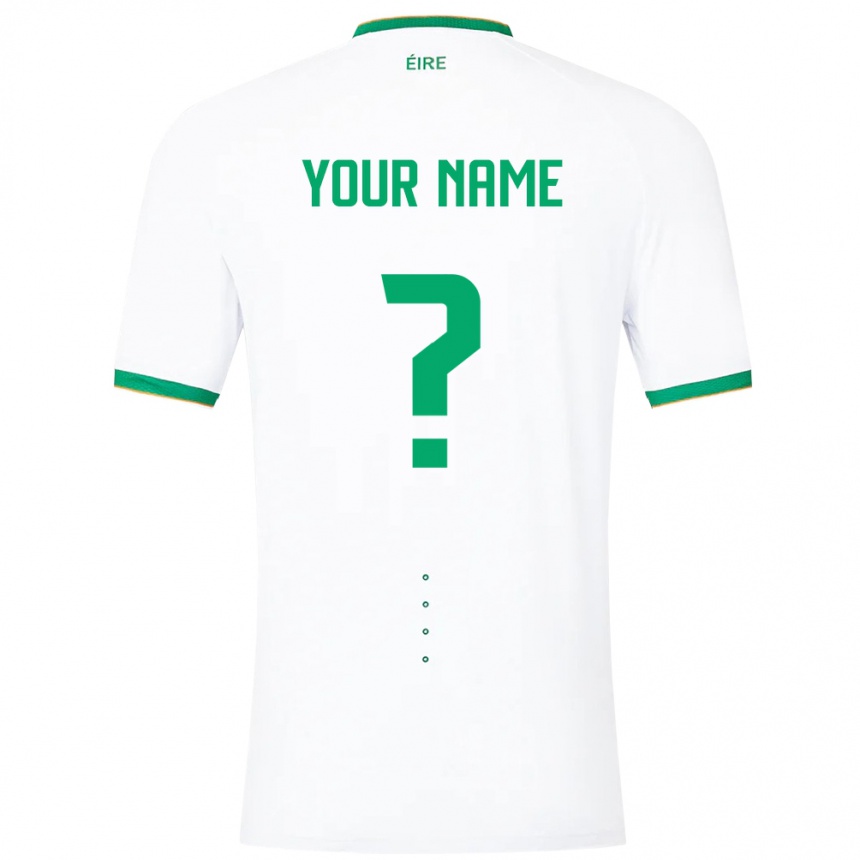 Niño Fútbol Camiseta Irlanda Su Nombre #0 Blanco 2ª Equipación 24-26 México