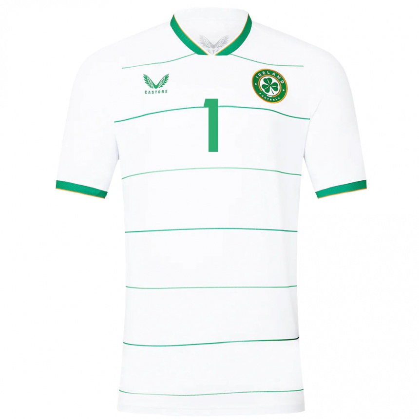 Niño Fútbol Camiseta Irlanda Gavin Bazunu #1 Blanco 2ª Equipación 24-26 México