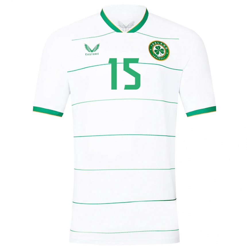 Niño Fútbol Camiseta Irlanda Kyle Fitzgerald #15 Blanco 2ª Equipación 24-26 México