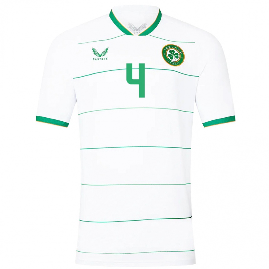 Niño Fútbol Camiseta Irlanda Shane Duffy #4 Blanco 2ª Equipación 24-26 México