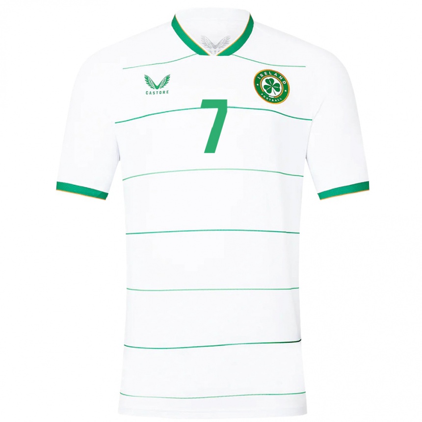 Niño Fútbol Camiseta Irlanda Callum Robinson #7 Blanco 2ª Equipación 24-26 México