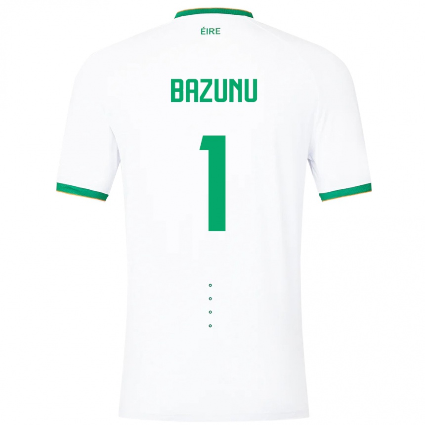 Niño Fútbol Camiseta Irlanda Gavin Bazunu #1 Blanco 2ª Equipación 24-26 México