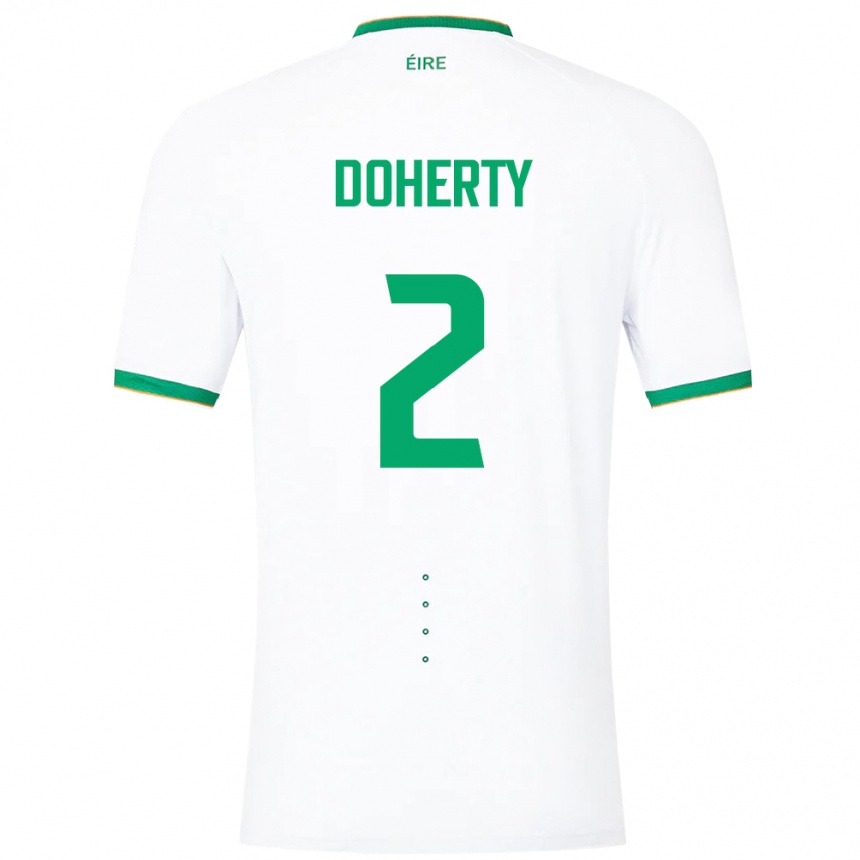 Niño Fútbol Camiseta Irlanda Matt Doherty #2 Blanco 2ª Equipación 24-26 México