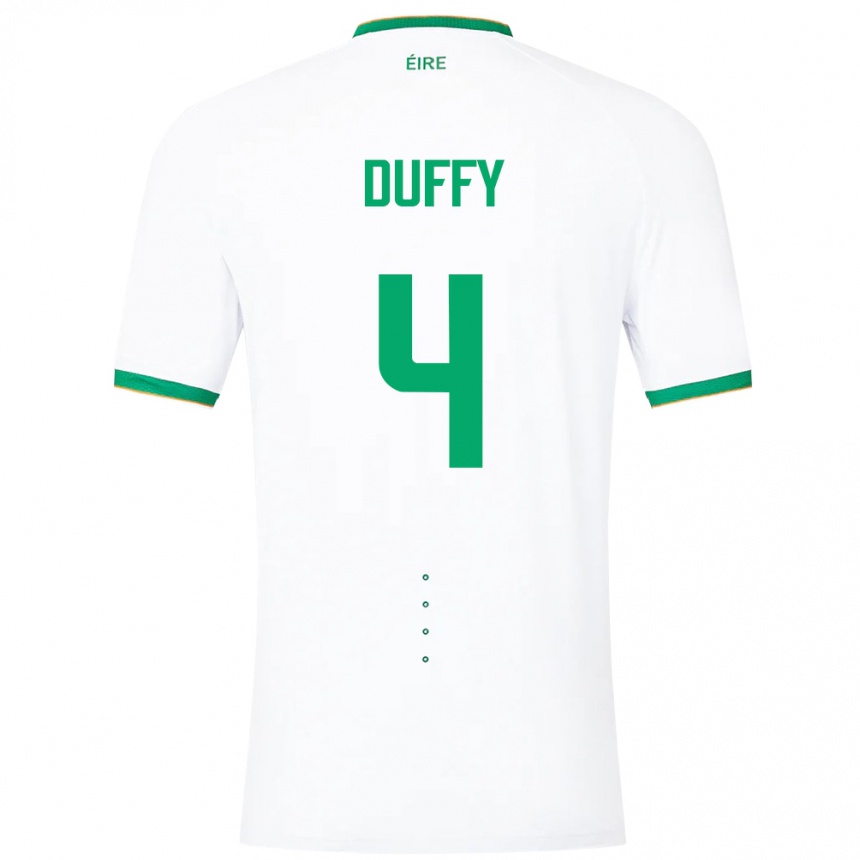 Niño Fútbol Camiseta Irlanda Shane Duffy #4 Blanco 2ª Equipación 24-26 México