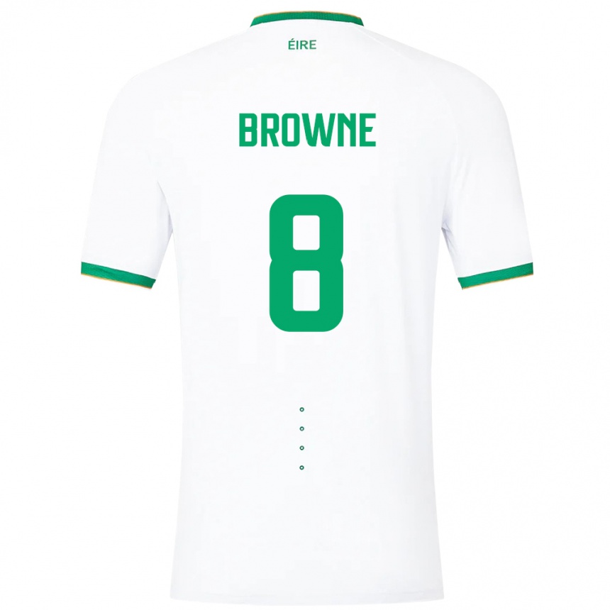 Niño Fútbol Camiseta Irlanda Alan Browne #8 Blanco 2ª Equipación 24-26 México