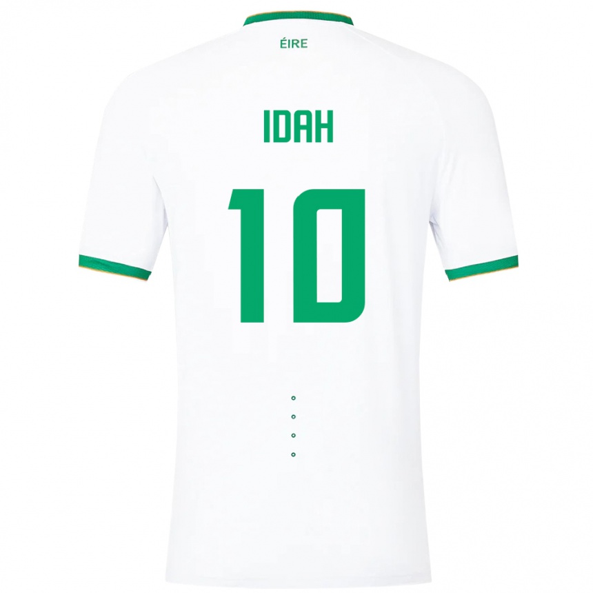 Niño Fútbol Camiseta Irlanda Adam Idah #10 Blanco 2ª Equipación 24-26 México