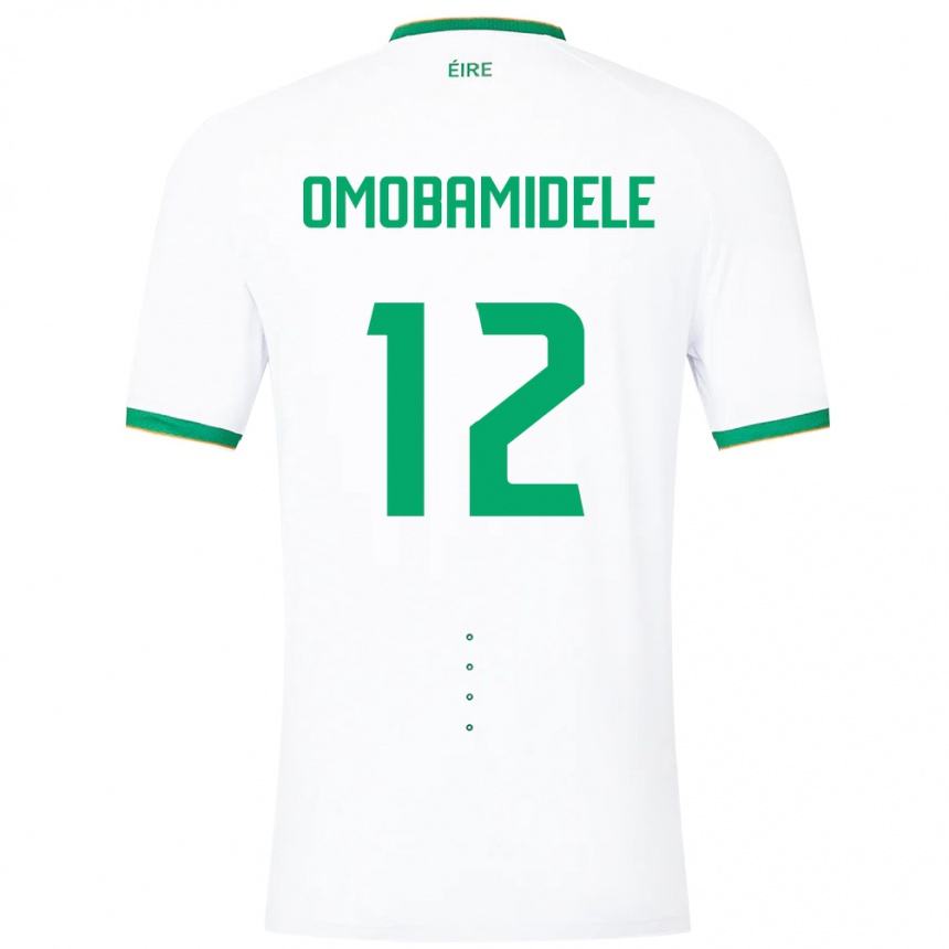 Niño Fútbol Camiseta Irlanda Andrew Omobamidele #12 Blanco 2ª Equipación 24-26 México