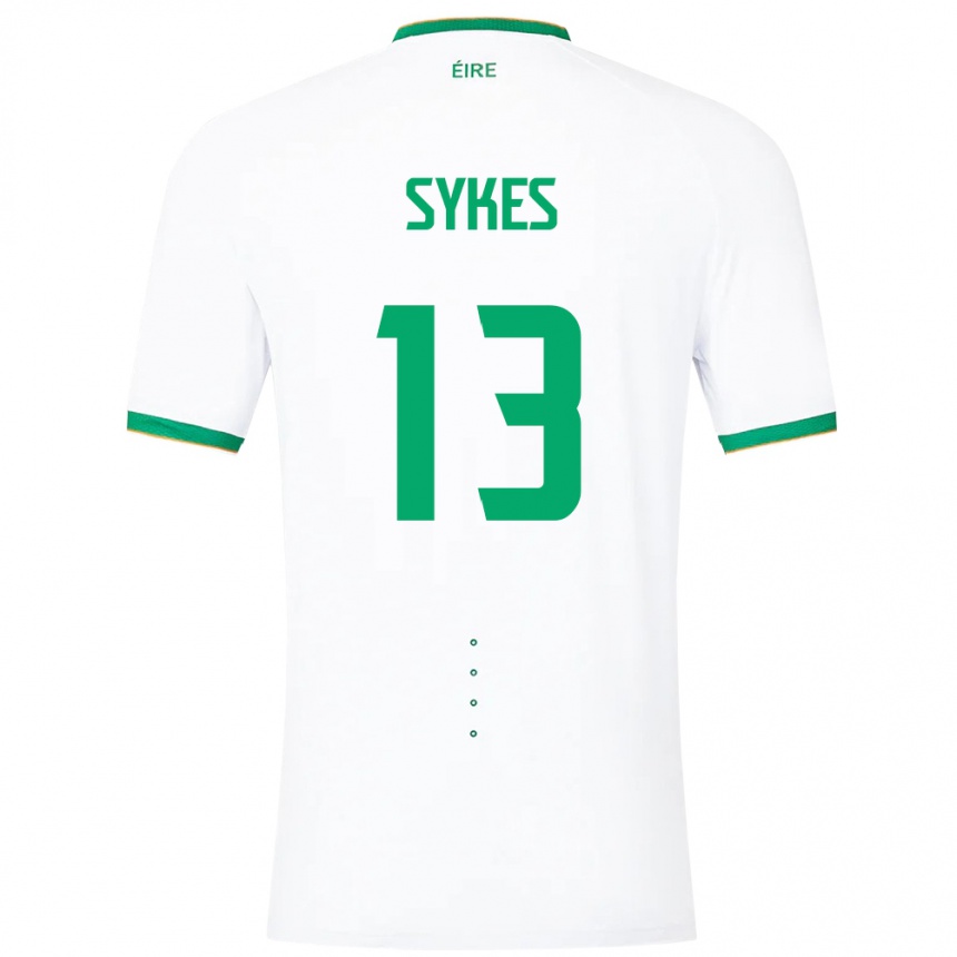 Niño Fútbol Camiseta Irlanda Mark Sykes #13 Blanco 2ª Equipación 24-26 México