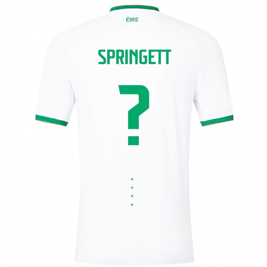 Niño Fútbol Camiseta Irlanda Tony Springett #0 Blanco 2ª Equipación 24-26 México