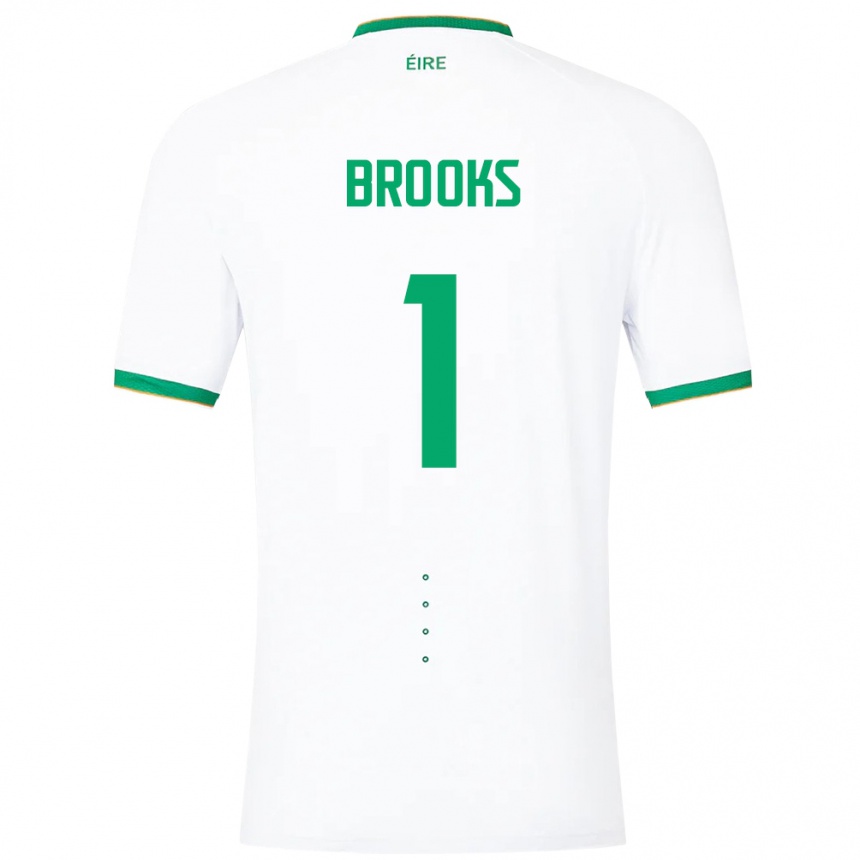 Niño Fútbol Camiseta Irlanda Tiernan Brooks #1 Blanco 2ª Equipación 24-26 México