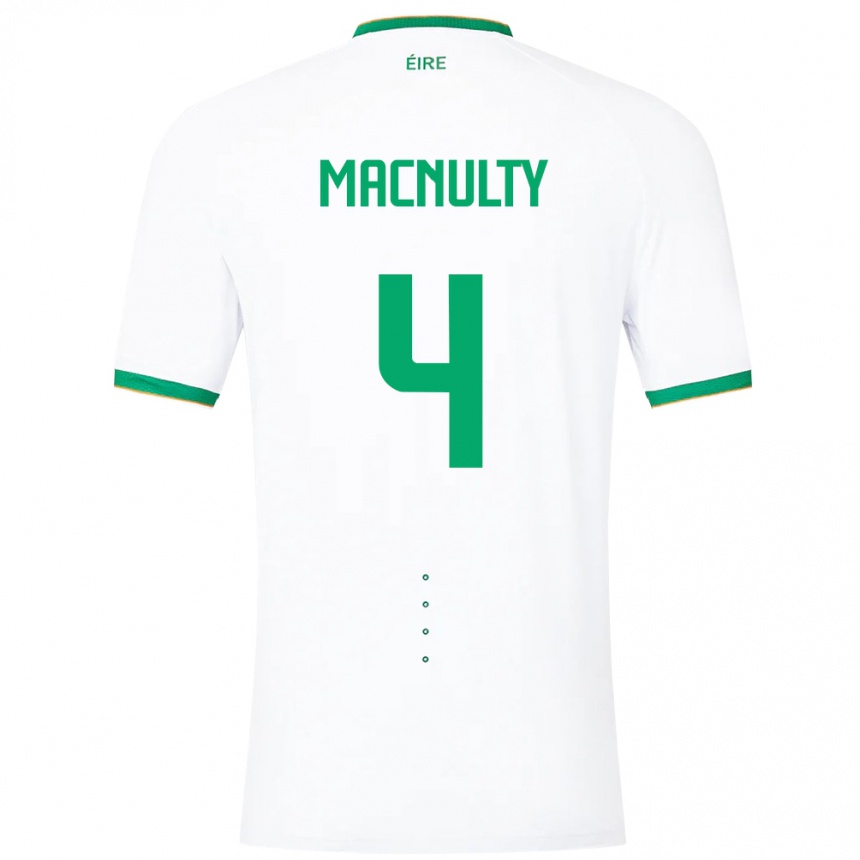 Niño Fútbol Camiseta Irlanda Anselmo García Macnulty #4 Blanco 2ª Equipación 24-26 México