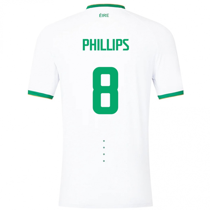 Niño Fútbol Camiseta Irlanda Killian Phillips #8 Blanco 2ª Equipación 24-26 México