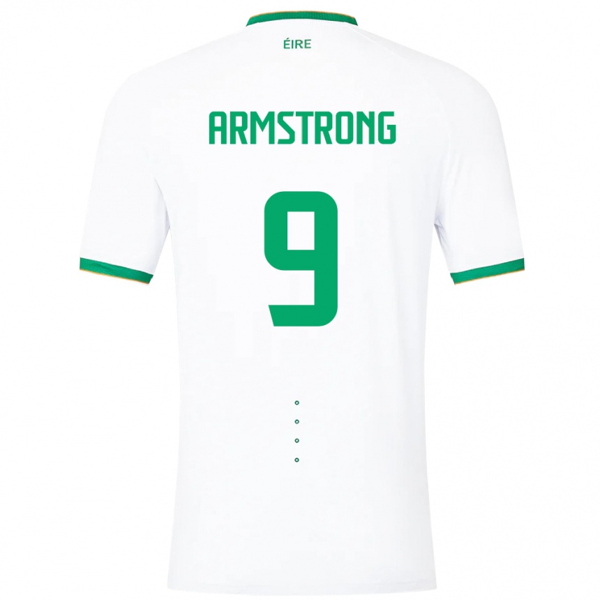 Niño Fútbol Camiseta Irlanda Sinclair Armstrong #9 Blanco 2ª Equipación 24-26 México