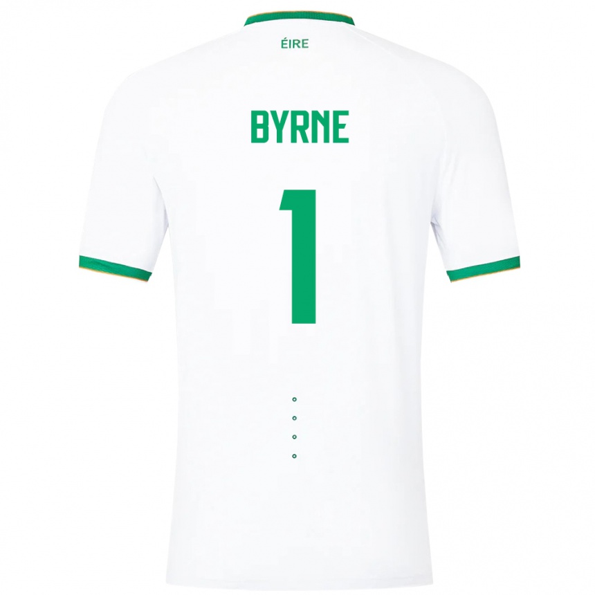 Niño Fútbol Camiseta Irlanda Reece Byrne #1 Blanco 2ª Equipación 24-26 México