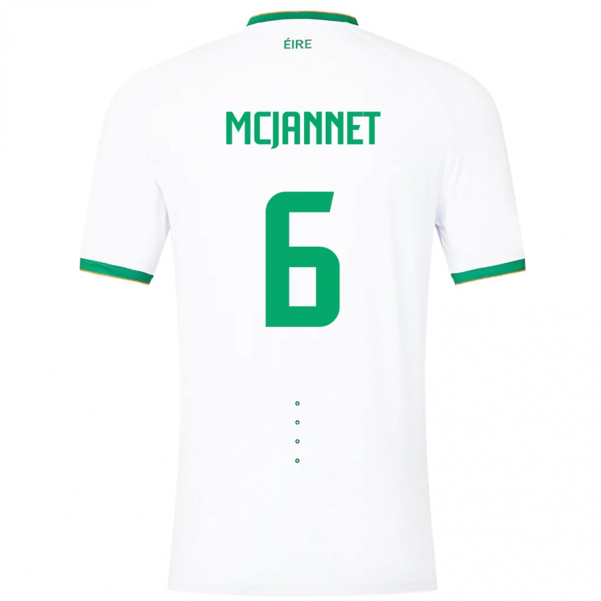 Niño Fútbol Camiseta Irlanda Ed Mcjannet #6 Blanco 2ª Equipación 24-26 México