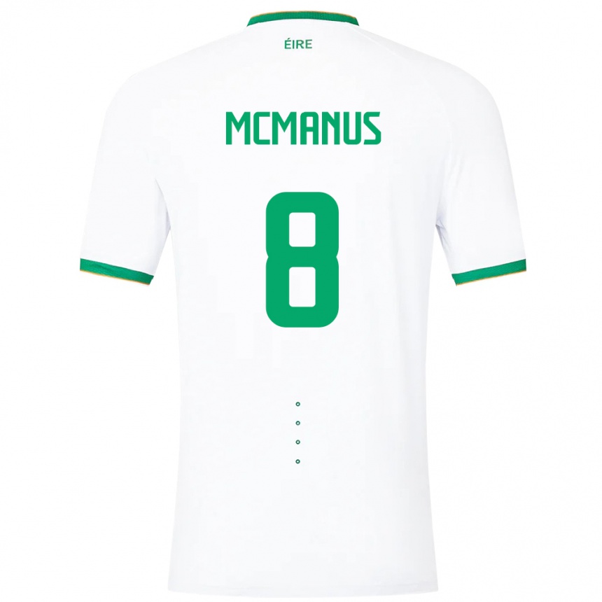 Niño Fútbol Camiseta Irlanda James Mcmanus #8 Blanco 2ª Equipación 24-26 México