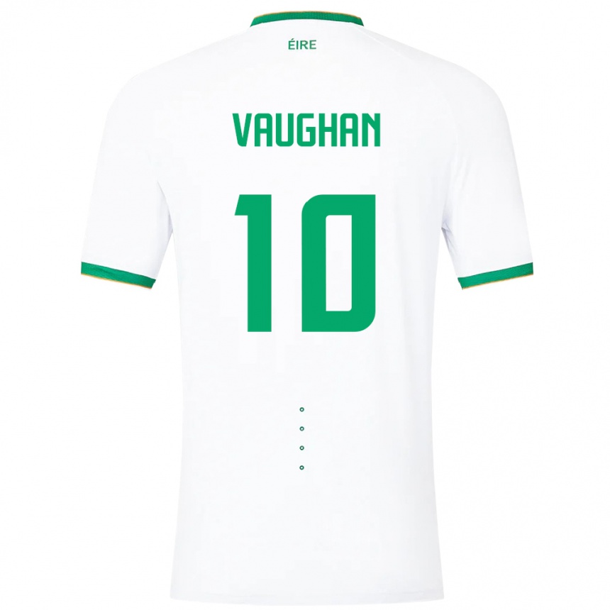 Niño Fútbol Camiseta Irlanda Harry Vaughan #10 Blanco 2ª Equipación 24-26 México