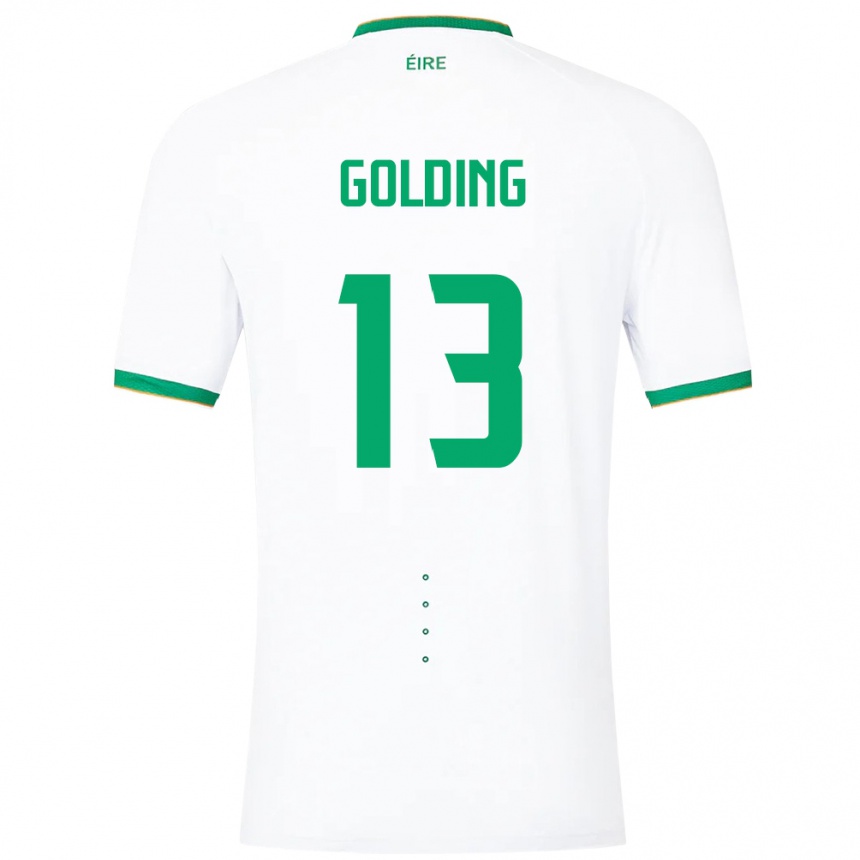 Niño Fútbol Camiseta Irlanda James Golding #13 Blanco 2ª Equipación 24-26 México