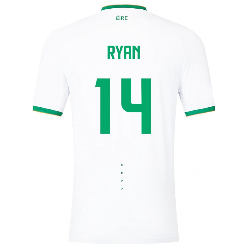 Niño Fútbol Camiseta Irlanda John Ryan #14 Blanco 2ª Equipación 24-26 México