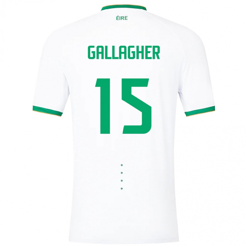 Niño Fútbol Camiseta Irlanda Oisín Gallagher #15 Blanco 2ª Equipación 24-26 México