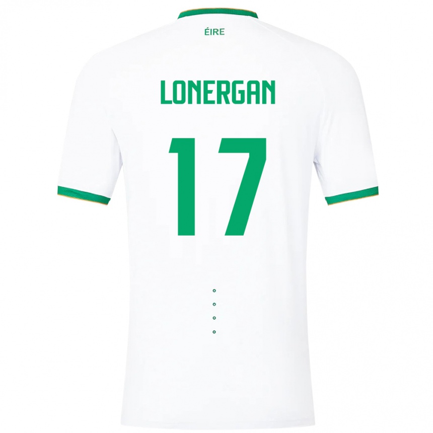 Niño Fútbol Camiseta Irlanda Tom Lonergan #17 Blanco 2ª Equipación 24-26 México