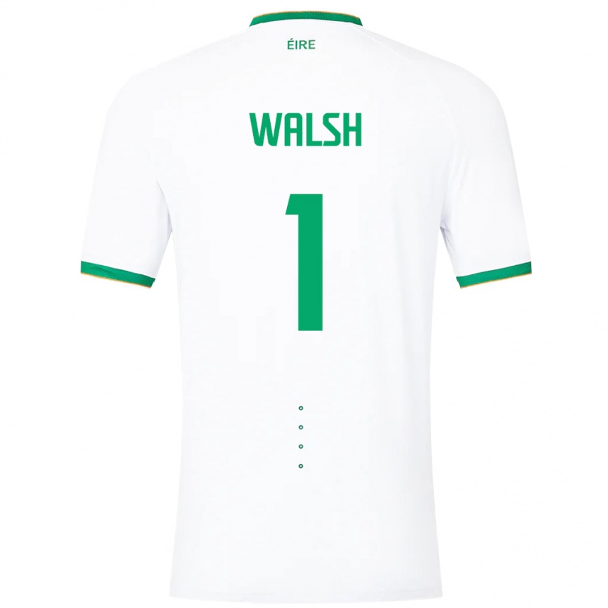 Niño Fútbol Camiseta Irlanda Conor Walsh #1 Blanco 2ª Equipación 24-26 México