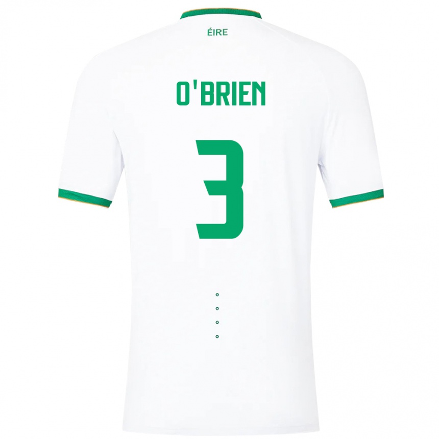 Niño Fútbol Camiseta Irlanda Luke O'brien #3 Blanco 2ª Equipación 24-26 México