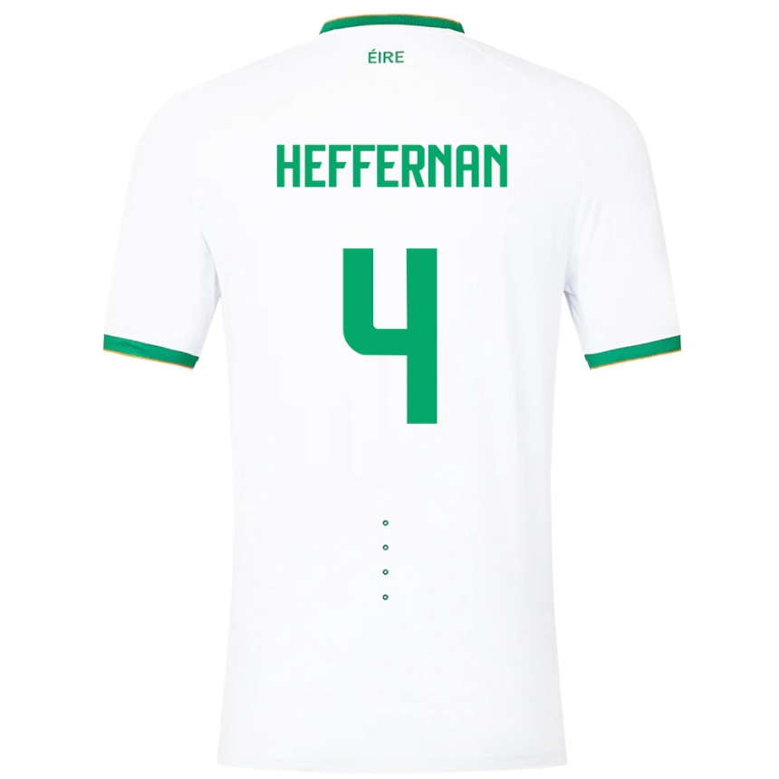 Niño Fútbol Camiseta Irlanda Cathal Heffernan #4 Blanco 2ª Equipación 24-26 México