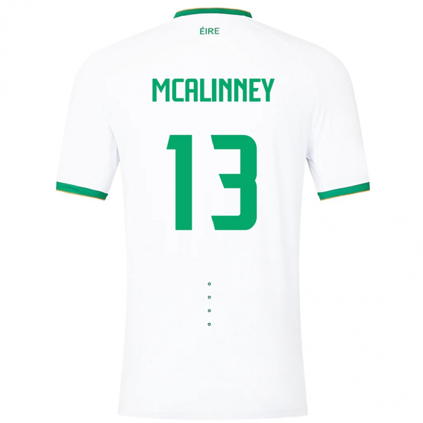 Niño Fútbol Camiseta Irlanda Liam Mcalinney #13 Blanco 2ª Equipación 24-26 México