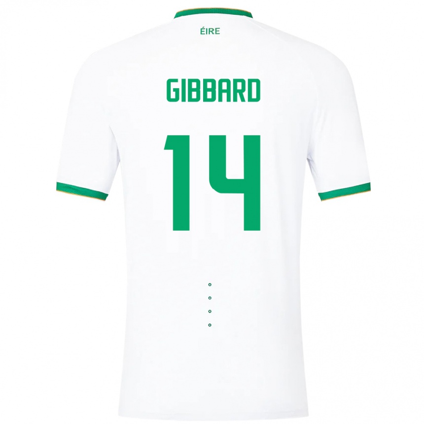 Niño Fútbol Camiseta Irlanda Joseph Gibbard #14 Blanco 2ª Equipación 24-26 México